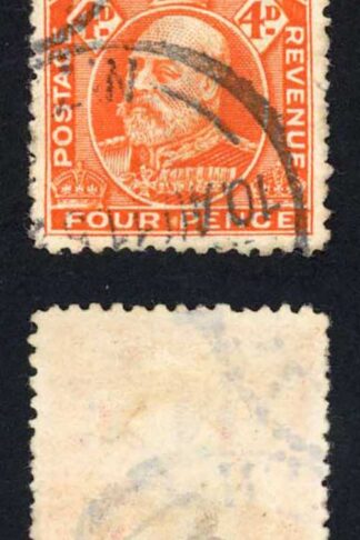 New Zealand 1909-16 SG.396 4d orange perf 14 used cat 18 pounds
