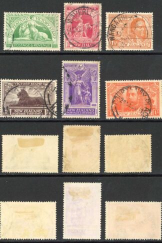 New Zealand 1920 SG.453/8 Victory set of 6 used cat 75 pounds