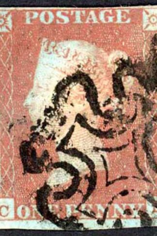 1841 Penny Red (CL) Plate 19 Fine Four Margins Cat 60 pounds