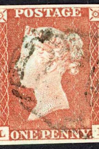 1841 Penny Red (LI) Plate 54 Fine Four Margins Cat 40 pounds
