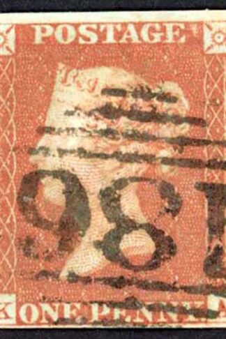 1841 Penny Red (KA) Plate 66 Fine Four Margins Cat 35 pounds