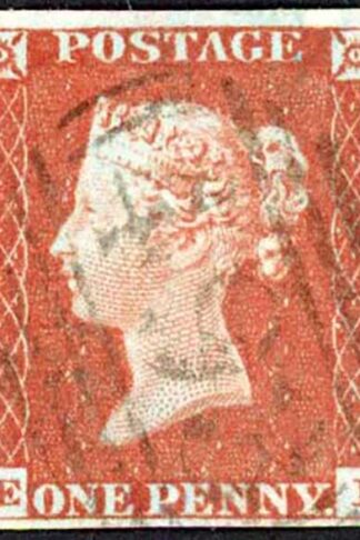 1841 Penny Red (EL) Plate 74 Fine Four Margins Cat 35 pounds