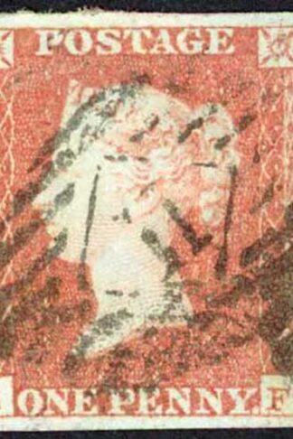 1841 Penny Red (LF) Plate 90 (Scissor Cut in margin) Cat 38 pounds