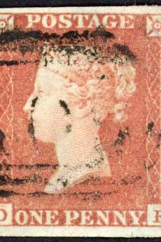 1841 Penny Red (OF) Plate 91 Fine Four Margins Cat 38 pounds