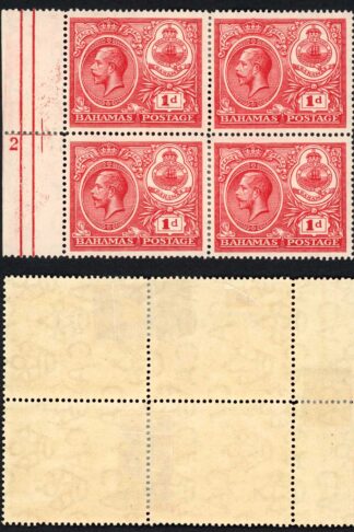Bahamas SG107 1d Peace PLATE 2 BLOCK M/M