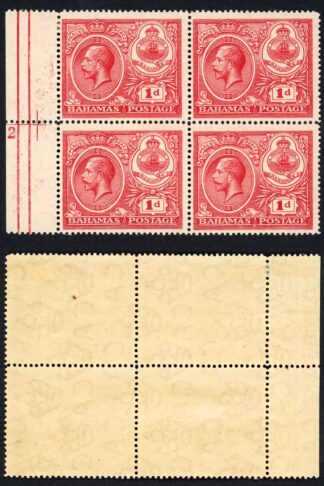 Bahamas SG107 1d Peace PLATE 2 BLOCK M/M