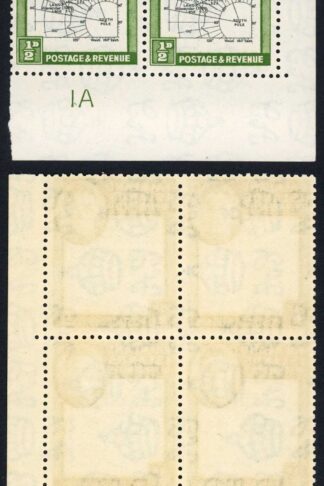 Falkland Is Dep SGG1a 1/2d Block inc Gap in 80th Parallel U/M