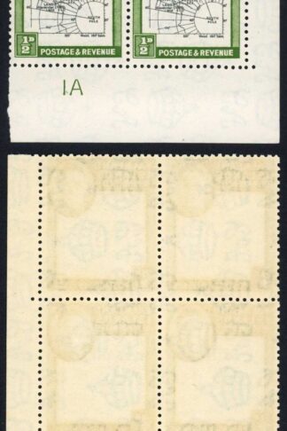 Falkland Is Dep SGG1a 1/2d Block inc Gap in 80th Parallel U/M