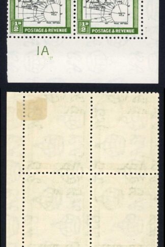 Falkland Is Dep SGG1a 1/2d Block inc Gap in 80th Parallel M/M