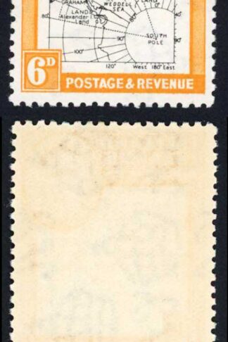 Falkland Is Dep SGG15a 6d Black and Orange Thin Map Dot in T M/M Cat 55 pounds