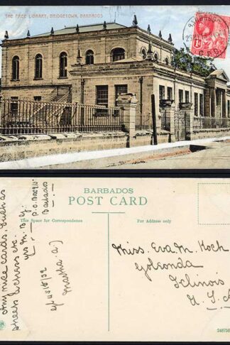 Barbados 1d Foreign Rate on Bridgetown Postcard