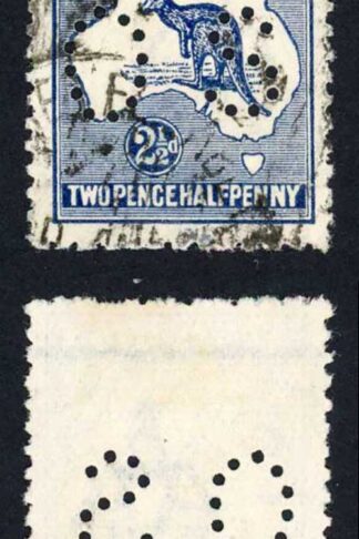 Australia SGO44 2 1/2d Wmk 6 Perf OS Cat 38 pounds