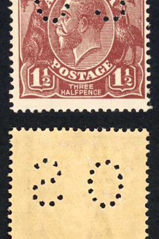 Australia SGO69 1 1/2d Deep Red-brown Wmk 5 M/M Perf OS Cat 50 pounds