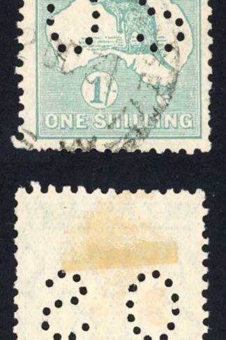 Australia SGO116 1/- Wmk 7 Perf OS Cat 12 pounds
