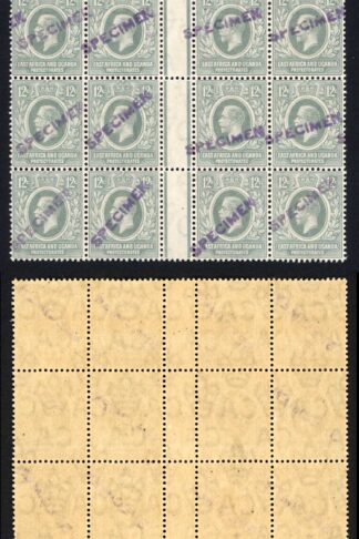 KUT SG48s KGV 12c Slate-Grey opt Specimen locally GUTTER BLOCK of 24 U/M RARE