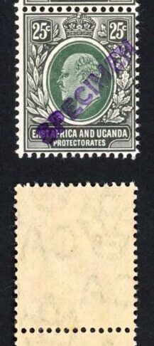KUT SG40s KEVII 25c New Currency opt Specimen (locally) U/M STRIP of SIX