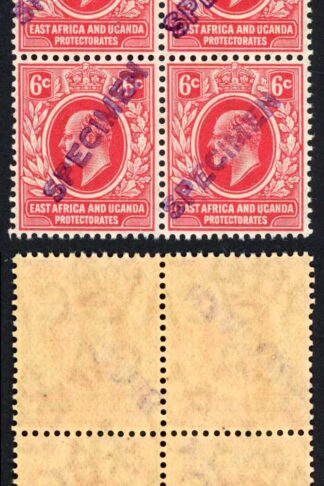 KUT SG36s KEVII 6c New Currency opt Specimen (locally) U/M BLOCK of FOUR