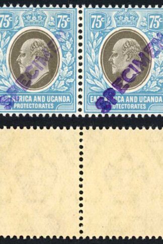 KUT SG42s KEVII 75c New Currency opt Specimen (locally) U/M PAIR