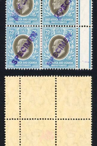 KUT SG42s KEVII 75c New Currency opt Specimen (locally) U/M Block of SIX