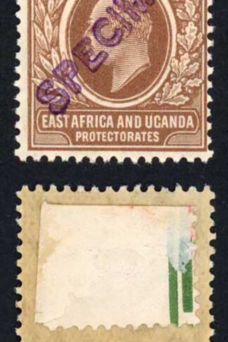 KUT SG34s KEVII 1c New Currency opt Specimen (locally) M/M