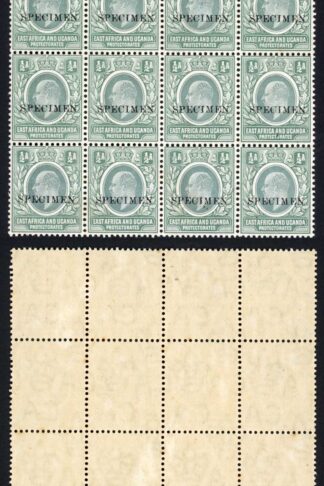 KUT SG17s KEVII 1/2a Wmk Mult Crown opt Specimen (locally) Block of 16 U/M
