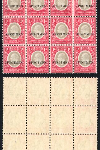KUT SG18s KEVII 1a Wmk Mult Crown opt Specimen (locally) U/M BLOCK of TWELVE