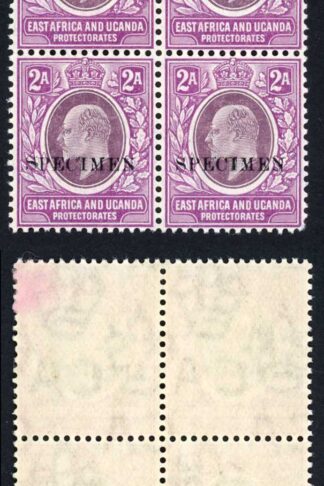 KUT SG19s KEVII 2a Wmk Mult Crown opt Specimen (locally) U/M BLOCK of FOUR
