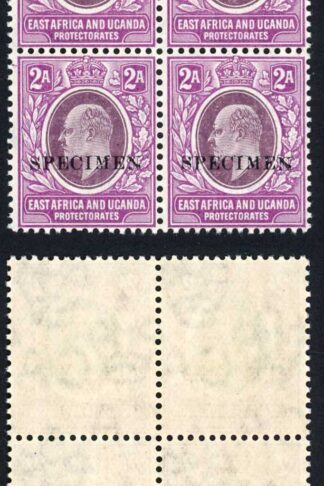 KUT SG19s KEVII 2a Wmk Mult Crown opt Specimen (locally) U/M BLOCK of FOUR