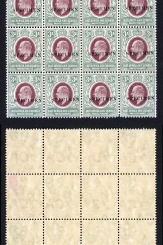 KUT SG22s KEVII 3a Wmk Mult Crown opt Specimen (locally) U/M BLOCK of TWENTY