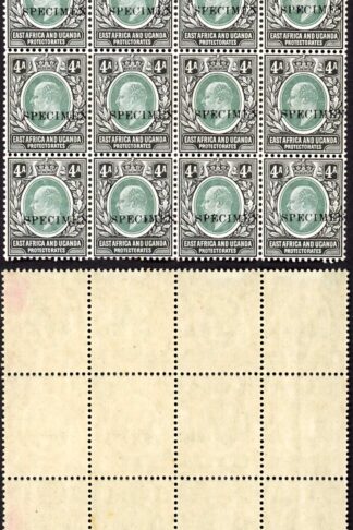 KUT SG23s KEVII 4a Wmk Mult Crown opt Specimen (locally) U/M BLOCK of SIXTEEN