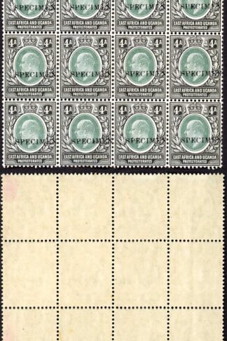 KUT SG23s KEVII 4a Wmk Mult Crown opt Specimen (locally) U/M BLOCK of SIXTEEN