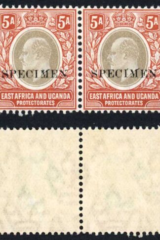 KUT SG24s KEVII 5a Wmk Mult Crown opt Specimen (locally) U/M PAIR