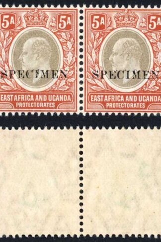 KUT SG24s KEVII 5a Wmk Mult Crown opt Specimen (locally) U/M PAIR