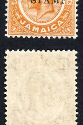 Jamaica SG74 1 1/2d Orange Small Moon instead of a full stop also damage to P M