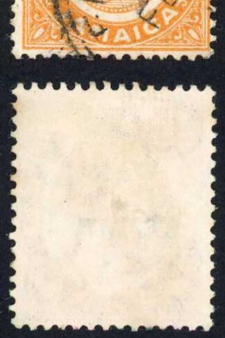 Jamaica SG74 1 1/2d Orange Inverted d for p