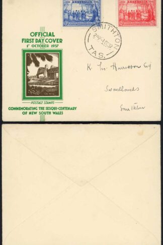 Australia 1937 Foundation of New South Wales 2d and 3d on illustrated FDC