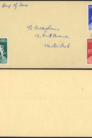 South Africa 1949 UPU set on first day cover NEWTON PARK temporary postmark