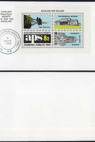 New Zealand 1982 Auckland Philatelic Society miniature sheet on cover Cinderella