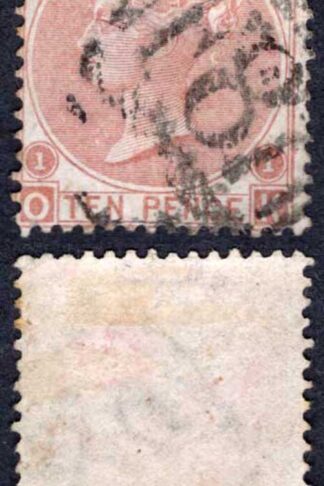 British Levant GB used in Smyrna 1858-83 SGZ236 10d red-brown used F87 pmk