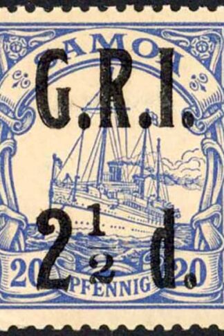 Samoa 1914 SG 104 2 1/2d on 20pf ultramarine VFM cat 60 pounds