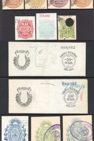 Argentina Revenue Stamps and cut-outs mixed range of 55