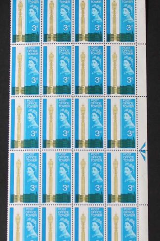 SG Spec W75b 1965 3d Post Office Tower with Extra Window Var Block of 20 U/M