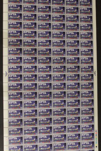 SG Spec WP112hij 1967 1/6 EFTA Complete Phosphor Sheet with All 3 Var U/M