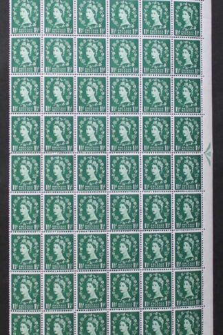 SG572 1 1/2 Green Wmk Crowns Upright Half Sheet U/M