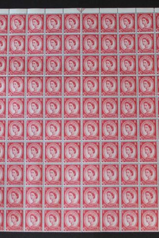 SG574 2 1/2d Carmine-red Type II Dot Half Sheet U/M