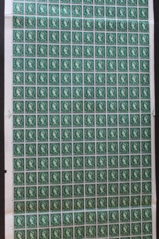 SG572 1 1/2 Green Wmk Crowns Upright Cyl 15 No Dot Complete Sheet U/M
