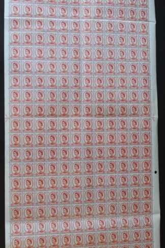 SG577 4 1/2d Chestnut Wmk Crowns Upright Cyl 8 Dot Complete Sheet U/M