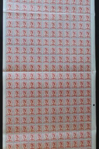 SG577 4 1/2d Chestnut Wmk Crowns Upright Cyl 8 Dot Complete Sheet U/M