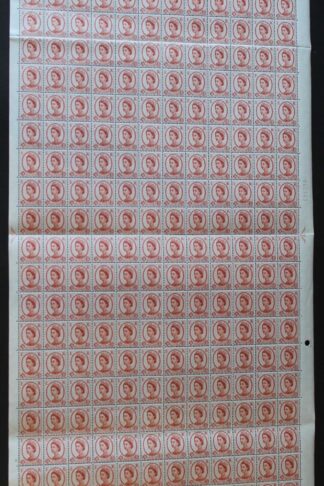 SG577 4 1/2d Chestnut Wmk Crowns Upright Cyl 8 Dot Complete Sheet U/M