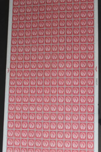 SG574 2 1/2d Carmine-red Type II Cyl 54 Dot Wmk Crowns Complete Sheet U/M